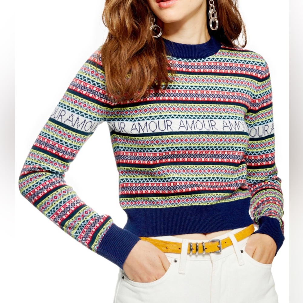 NWT top shop crop sweater 🍁 size 6